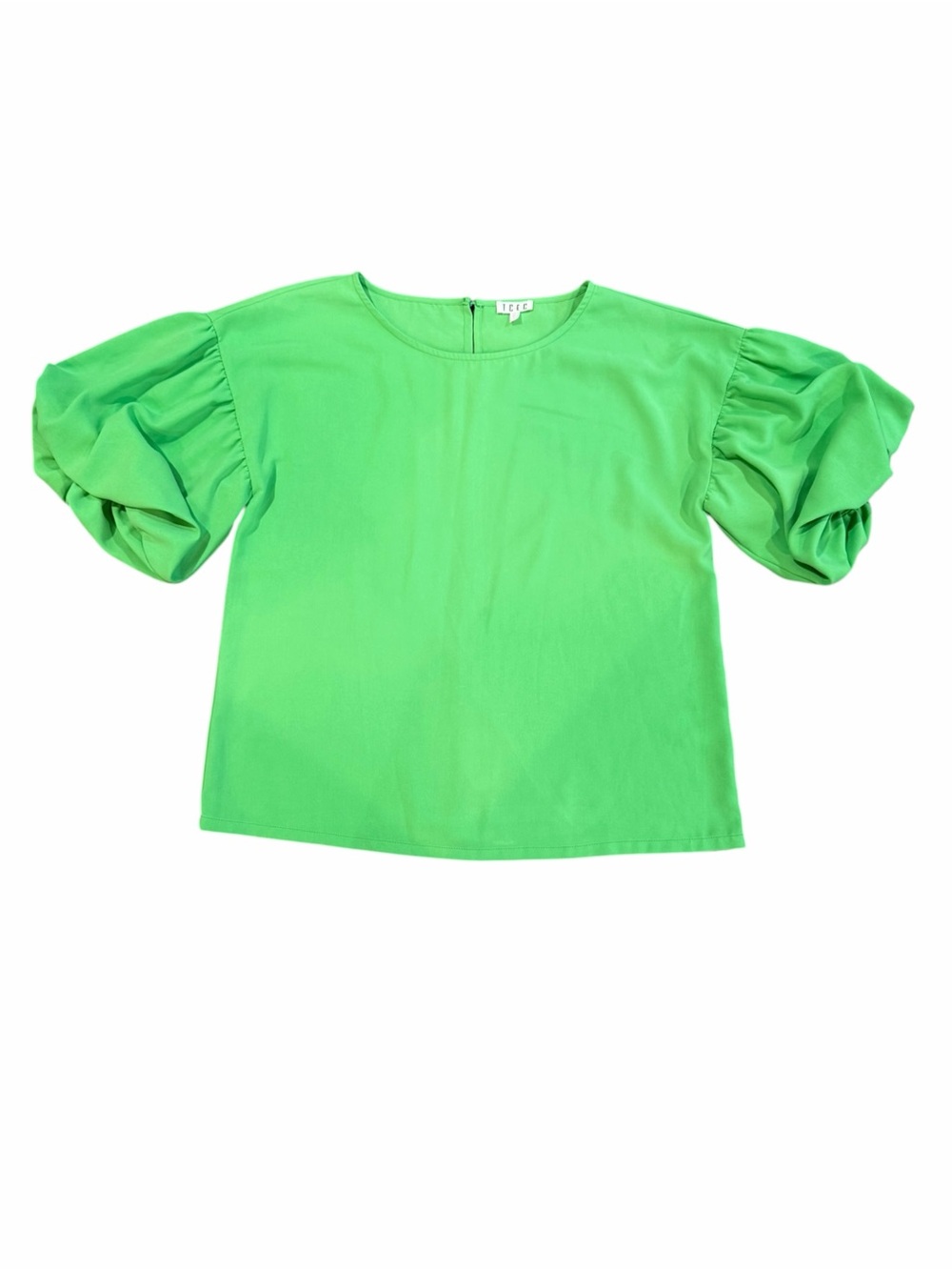 TCEC Kelly Green Statement Puff Balloon Sleeve Blouse Top Large